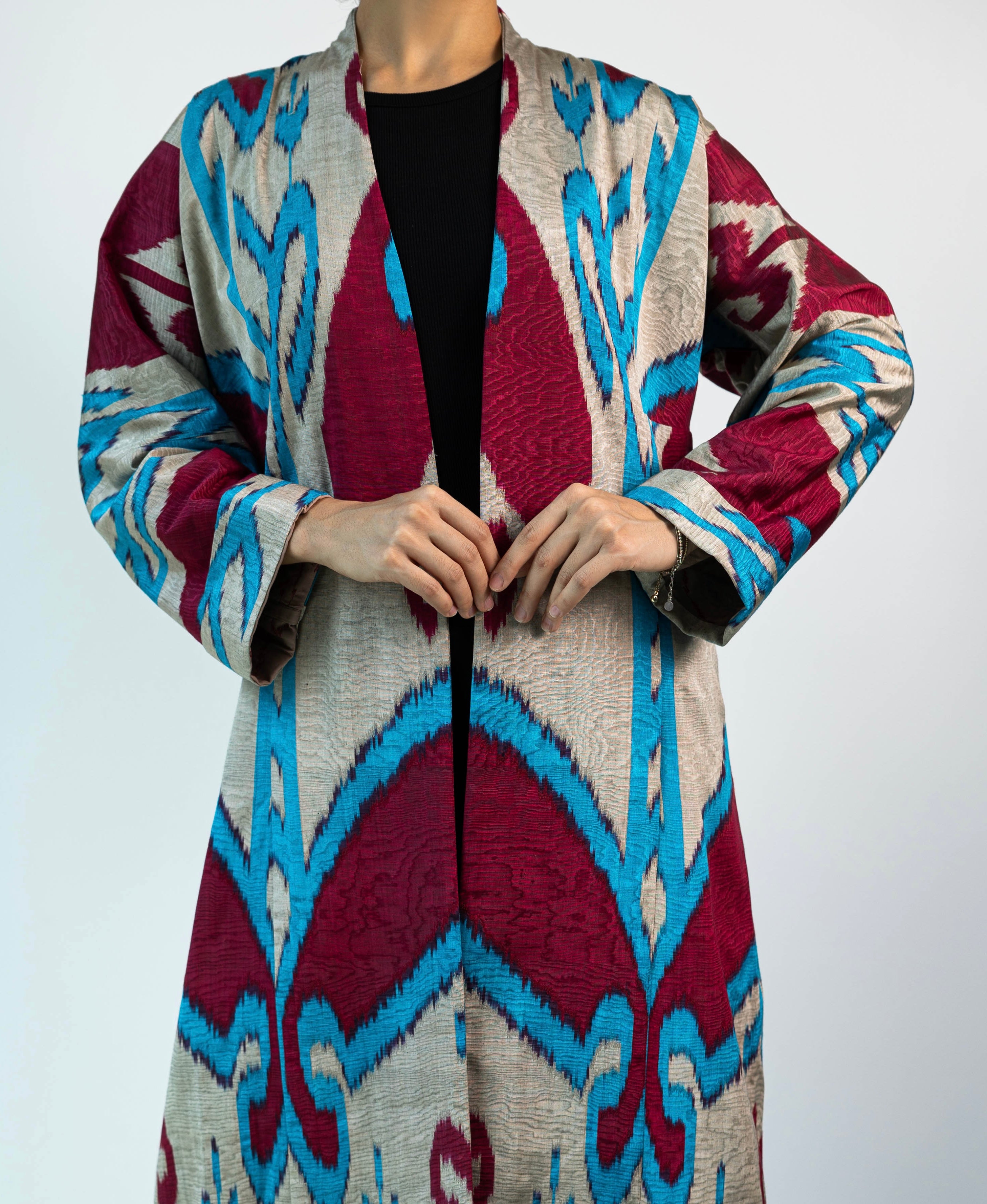 Colorful Silk Ikat kaftan 