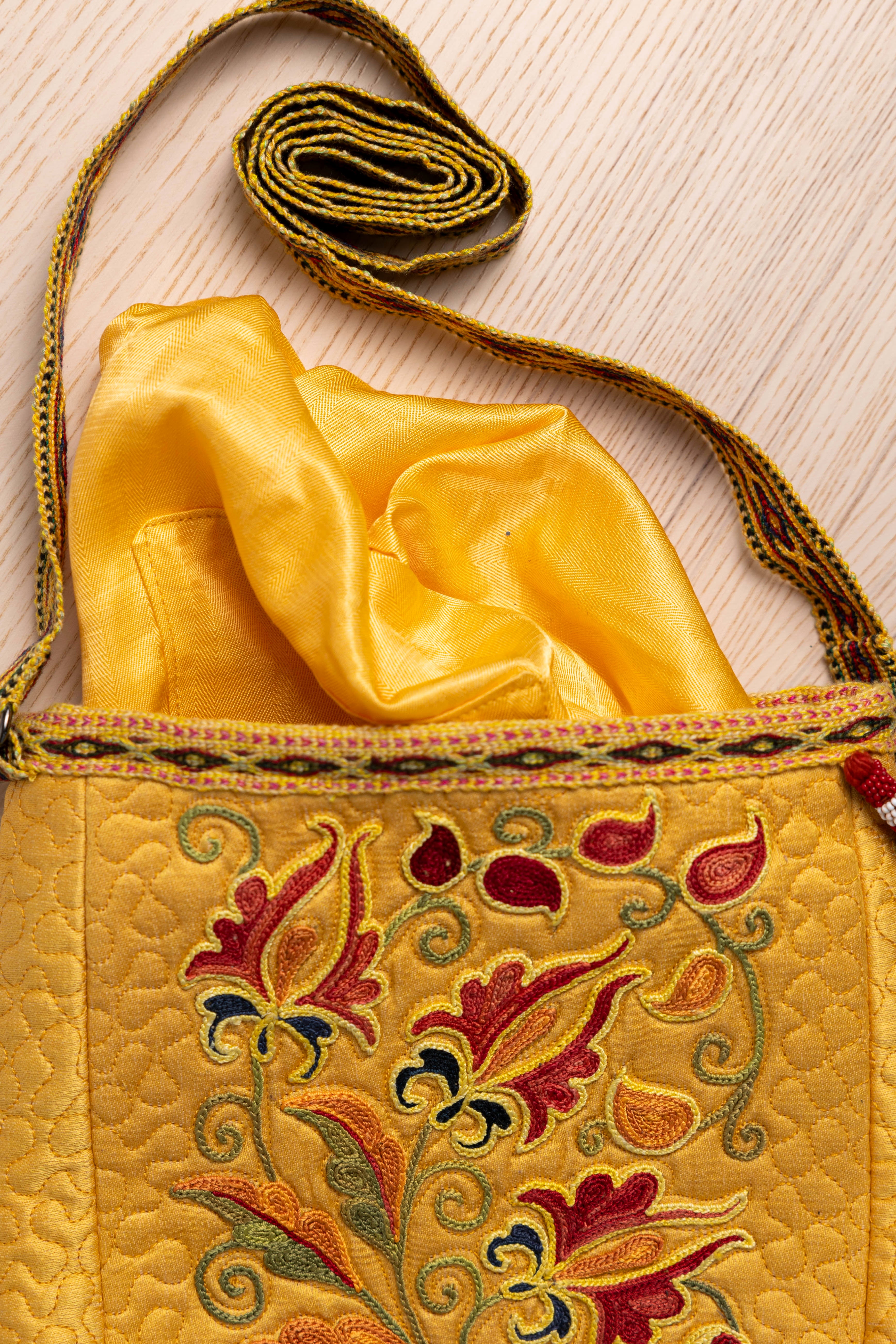Silk Cross Bag (Yellow)