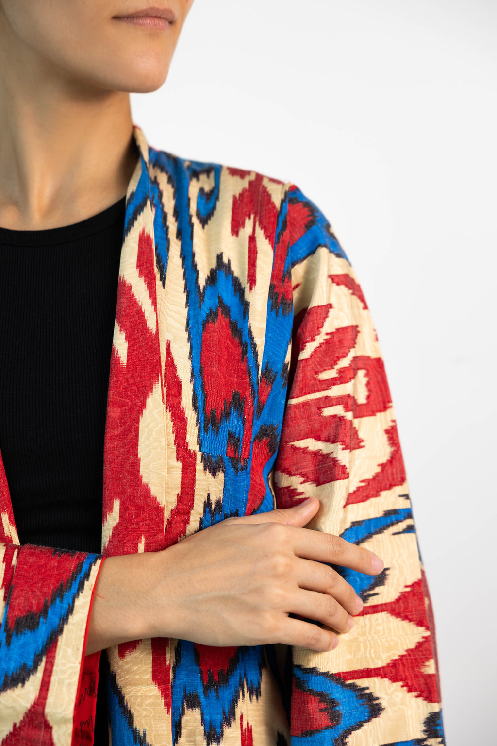 Silk Ikat Kaftan (Red)