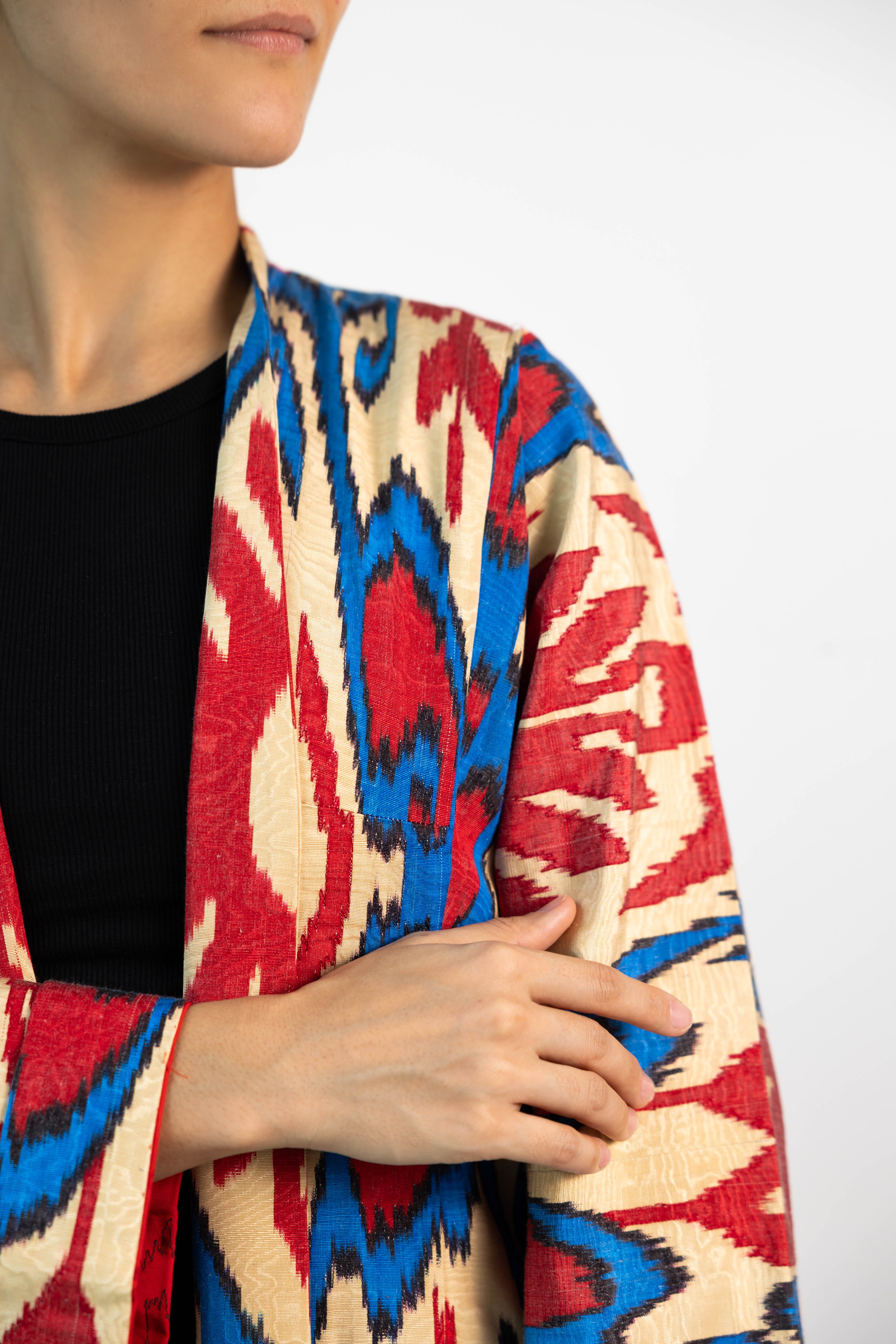 Silk Ikat Kaftan (Red)