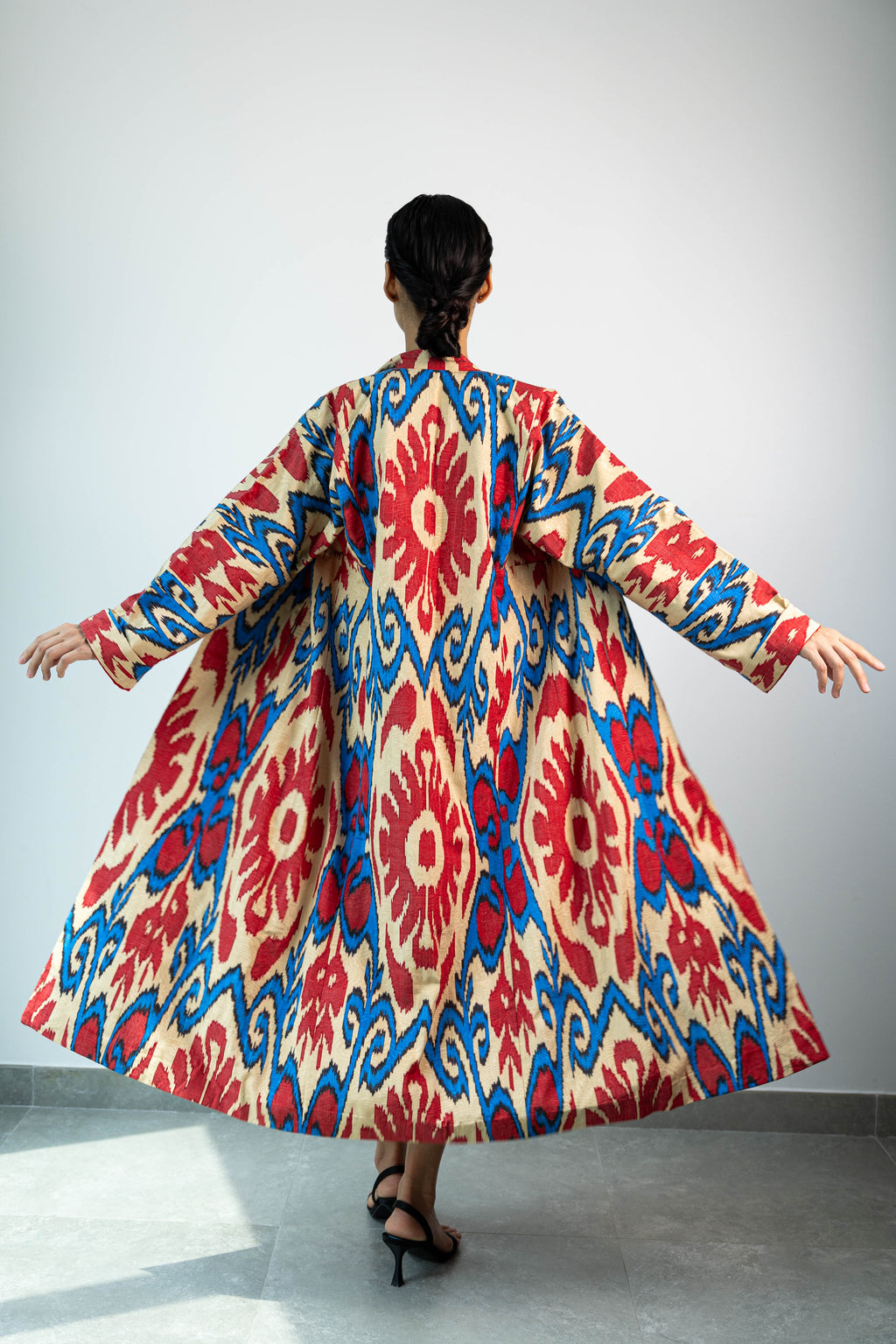 Silk Ikat Kaftan (Red)