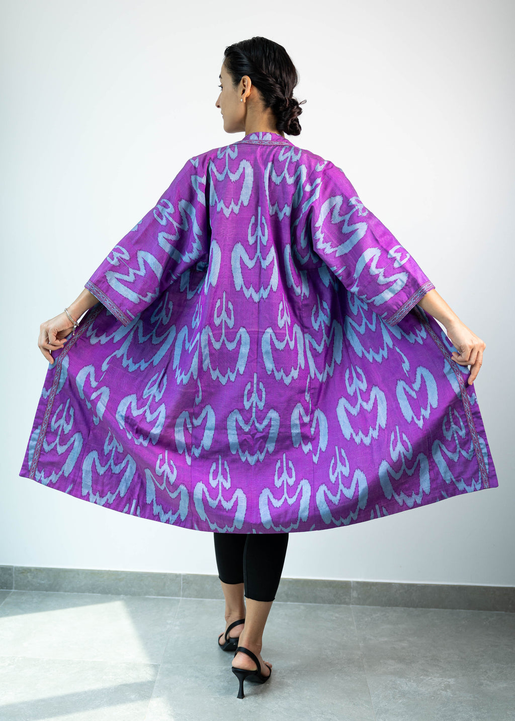 Silk Ikat Kaftan (Purple)