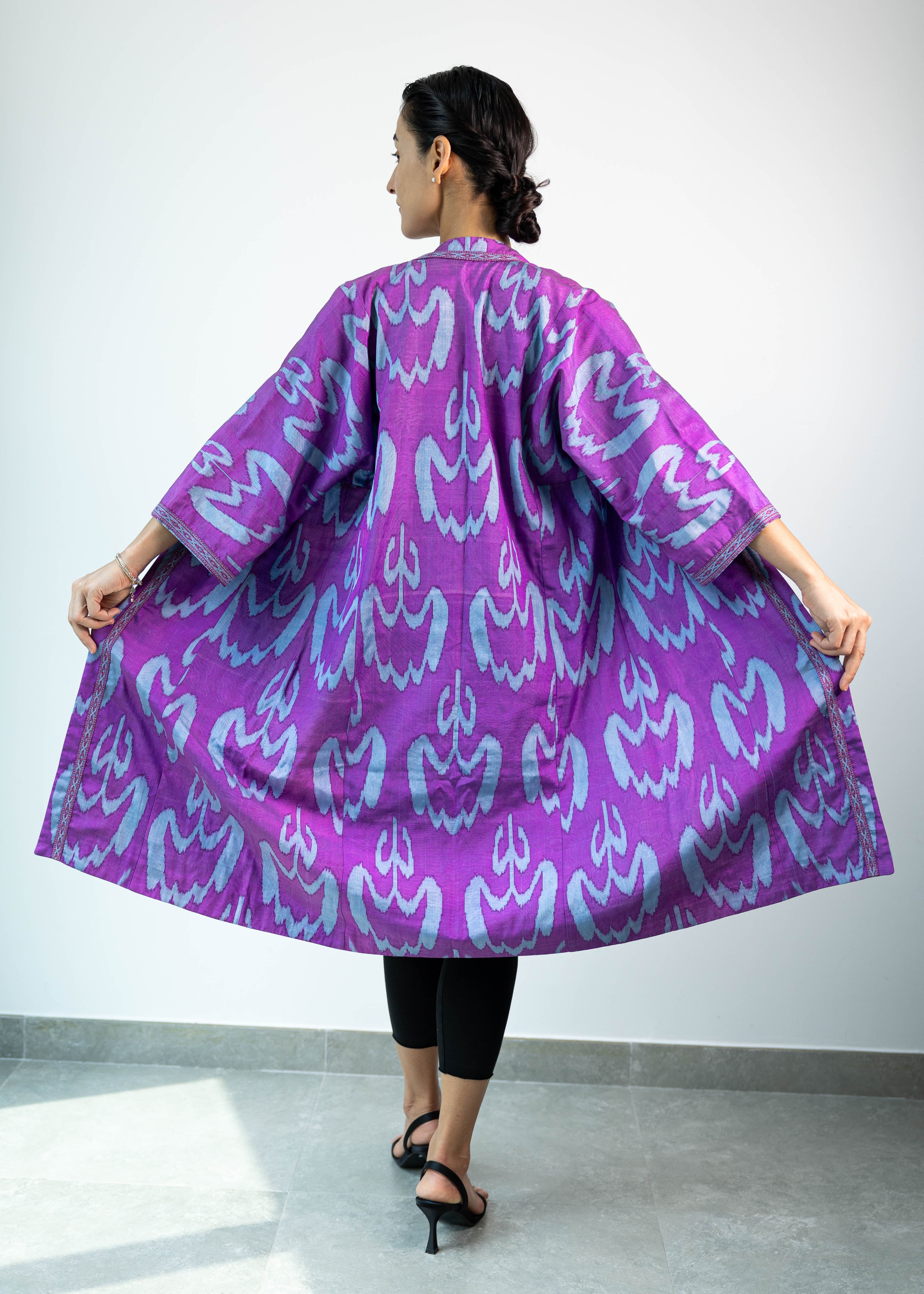 Silk Ikat Kaftan (Purple)