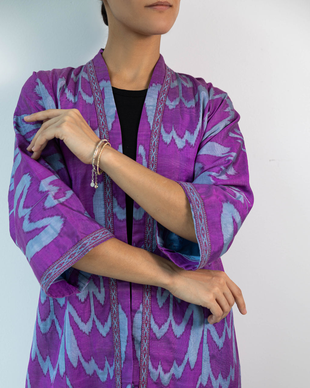 Silk Ikat Kaftan (Purple)