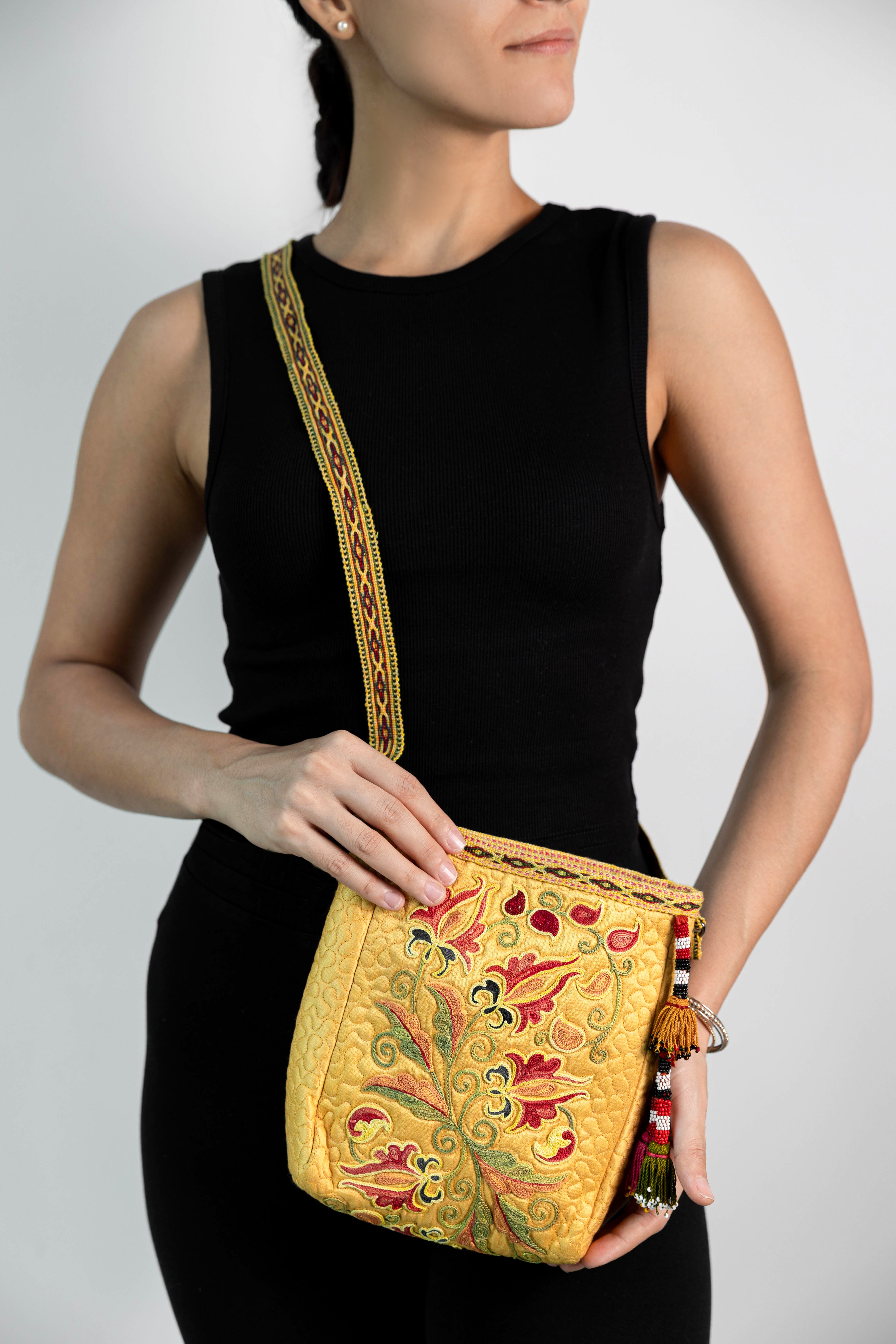 Silk Cross Bag (Yellow)