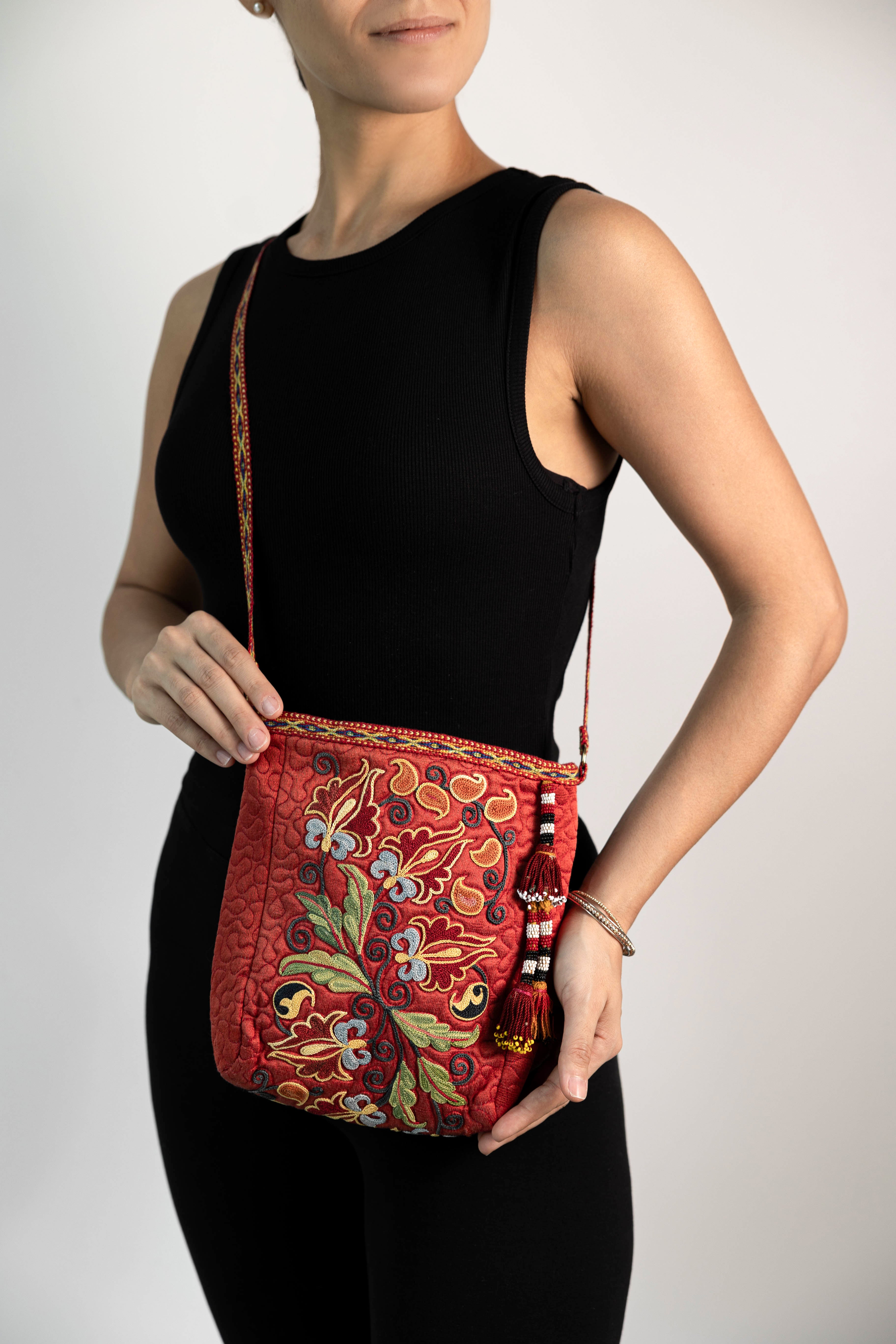 Silk Cross Bag (Red)