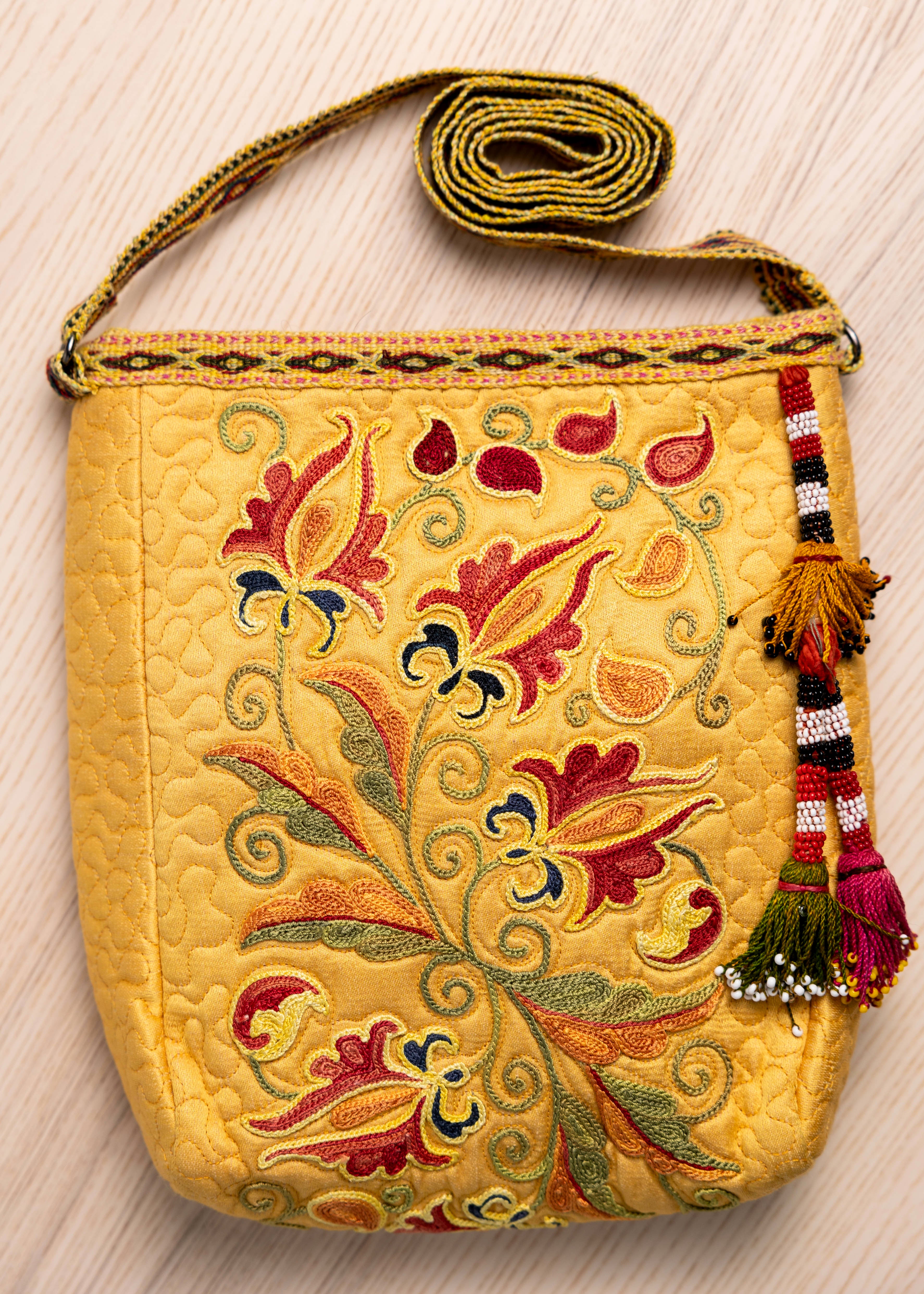 Silk Cross Bag (Yellow)
