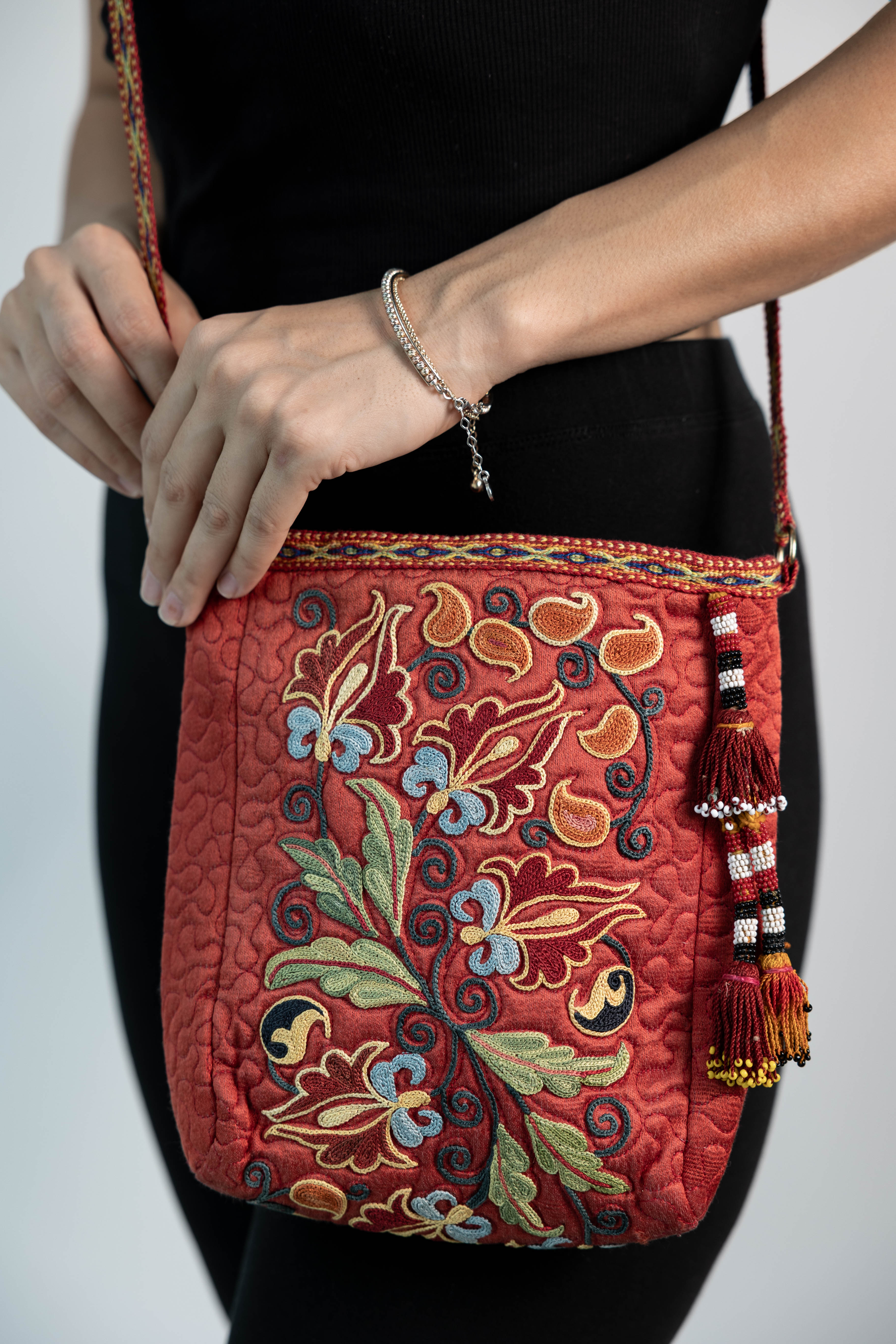 Silk Cross Bag (Red)