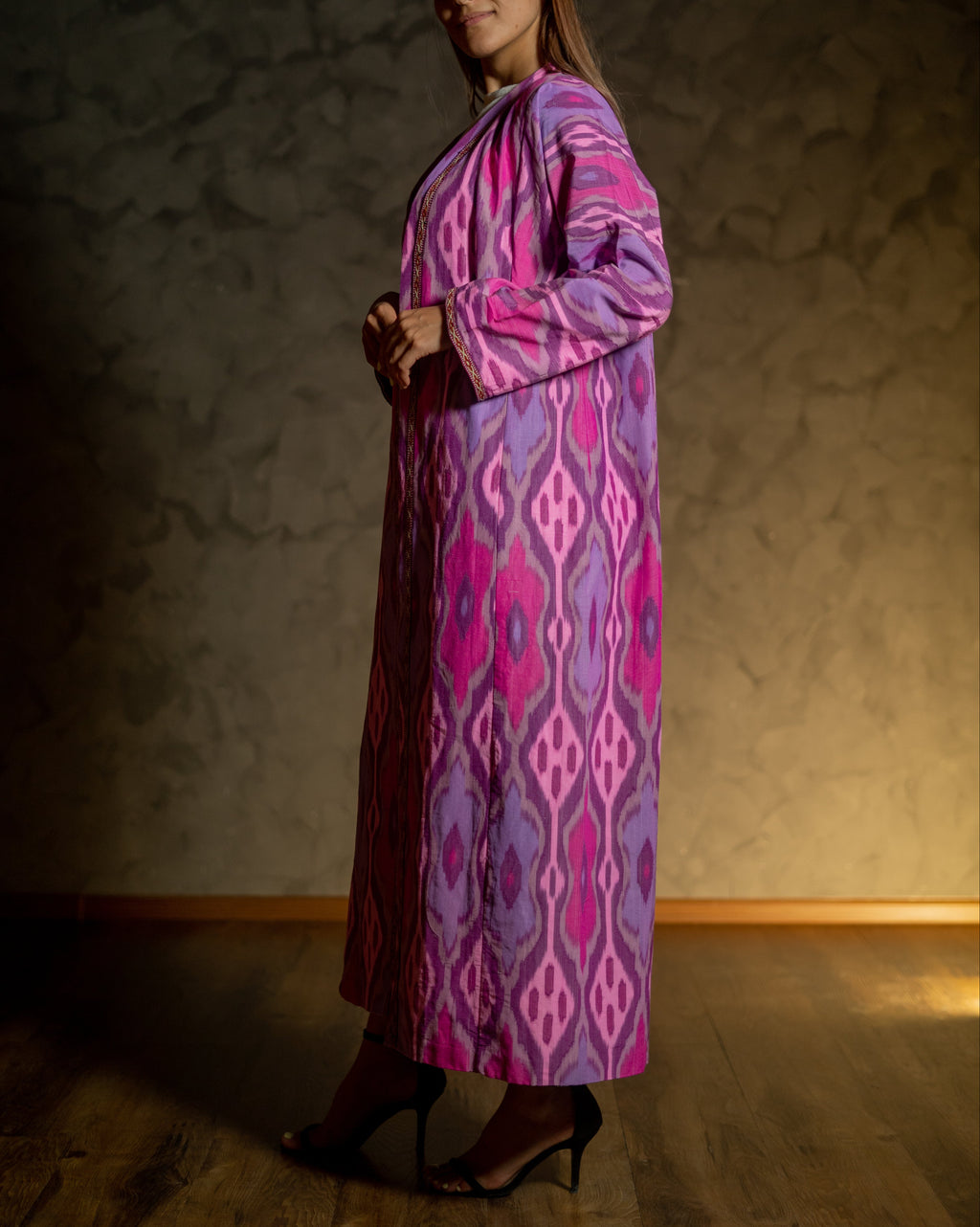 Silk Ikat Kaftan (Pink)