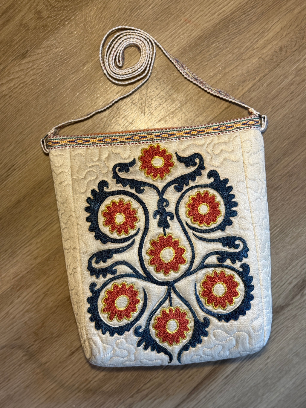 Silk Cross Bag (Beige)