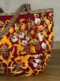 Silk Embroidered Bag (Burgundy)